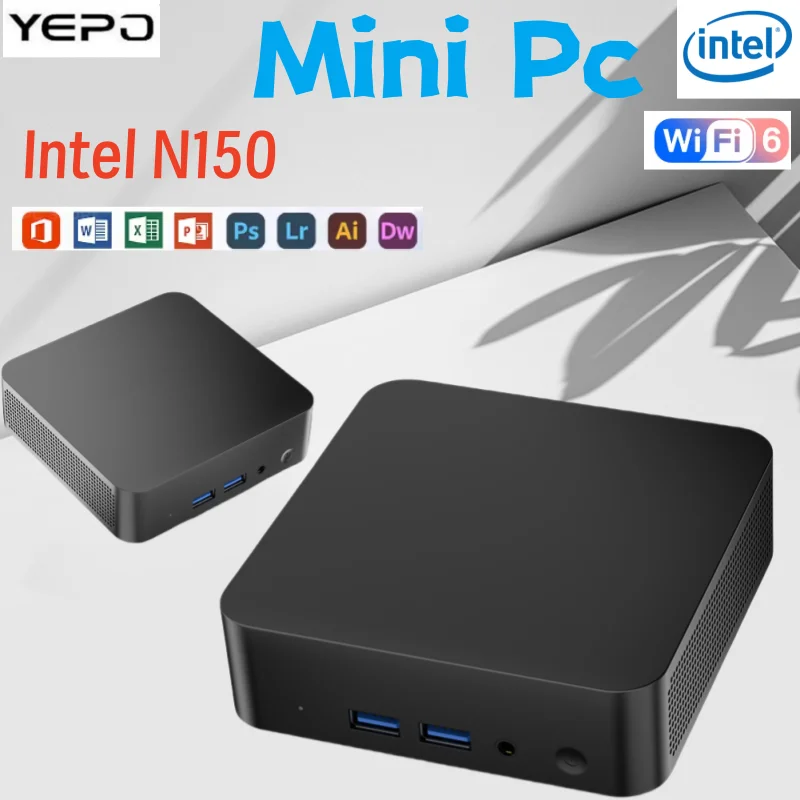 

MINIPC Inter N150 Мини-ПК Красочный геймерский 16 ГБ 1 ТБ DDR4 Настольный игровой компьютер Windows 11 BT5.2 WIFI6 4K Мини-игровой ПК Настольный компьютер