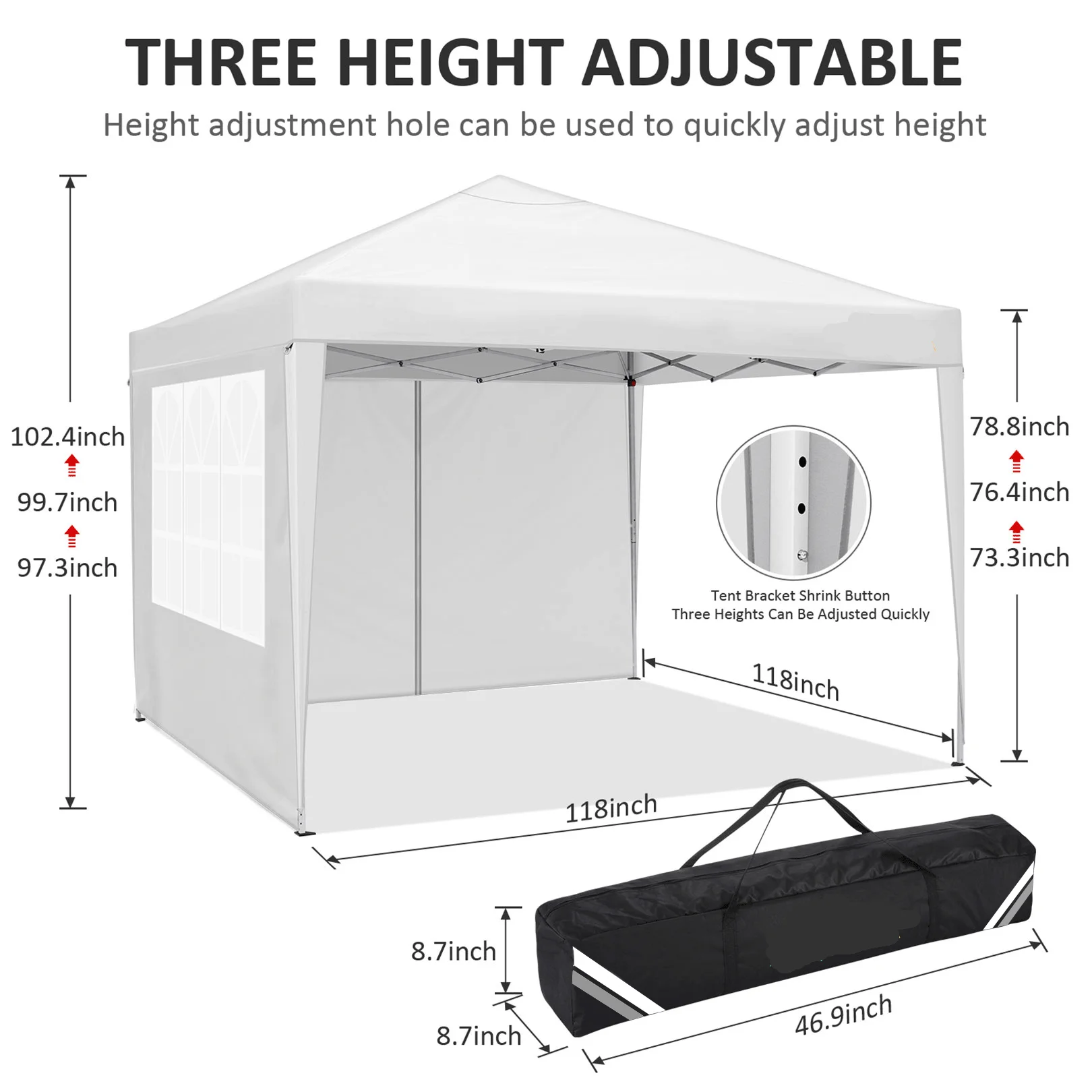 10x10FT خيمة المظلة المنبثقة مع 4 خيام الجدران الجانبية للحفلات مقاوم للماء التخييم المظلة Ez Up خيمة الحفلات في الهواء الطلق المحمولة أكشاك #2