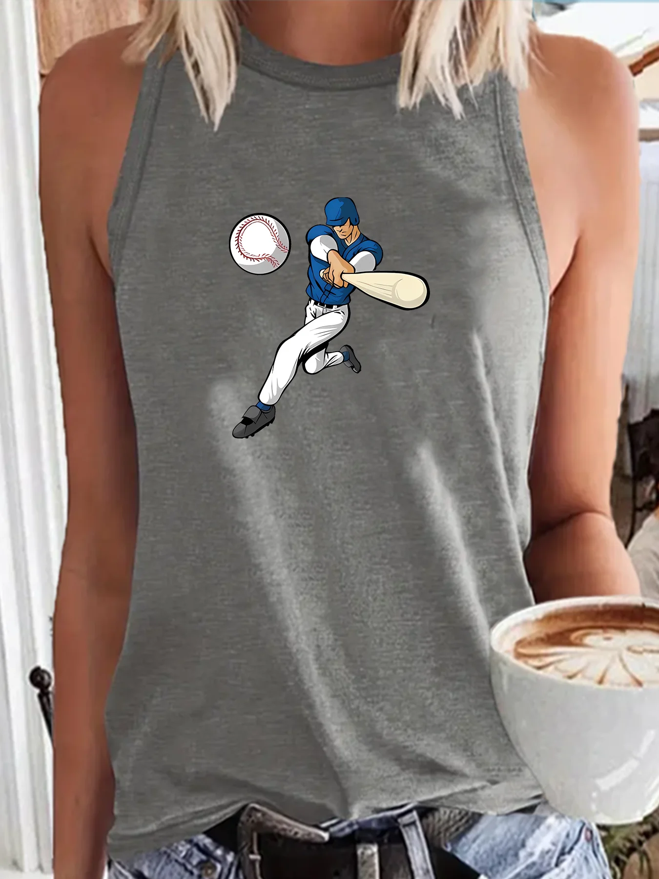 Intense Baseball Game Basebal Fans Fashion Funny Sports Women's Tank Top Loose O Neck Sleeveless Casual Tank