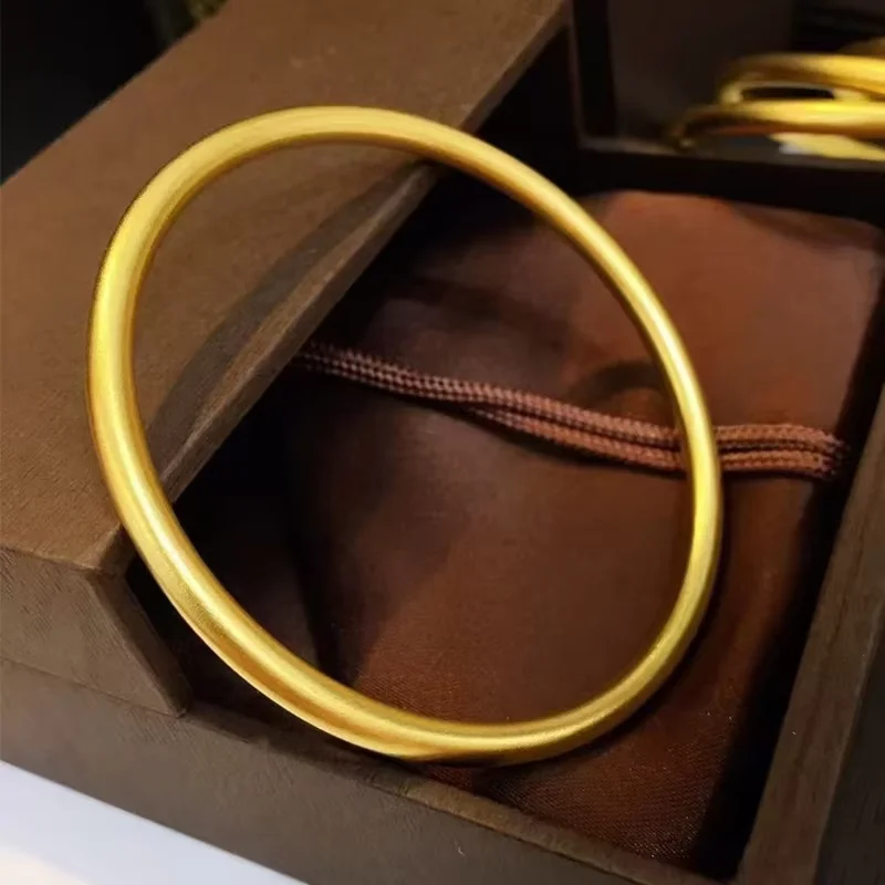 

Роскошный женский браслет из чистого золота 24K 9999 пробы, универсальный, цельный, с закрытым замком.