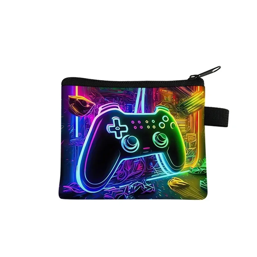Porte-monnaie mignon à motif de manette de jeu, sac de rangement 2D dessin animé pour enfants, idéal pour garçons et filles, les meilleurs cadeaux
