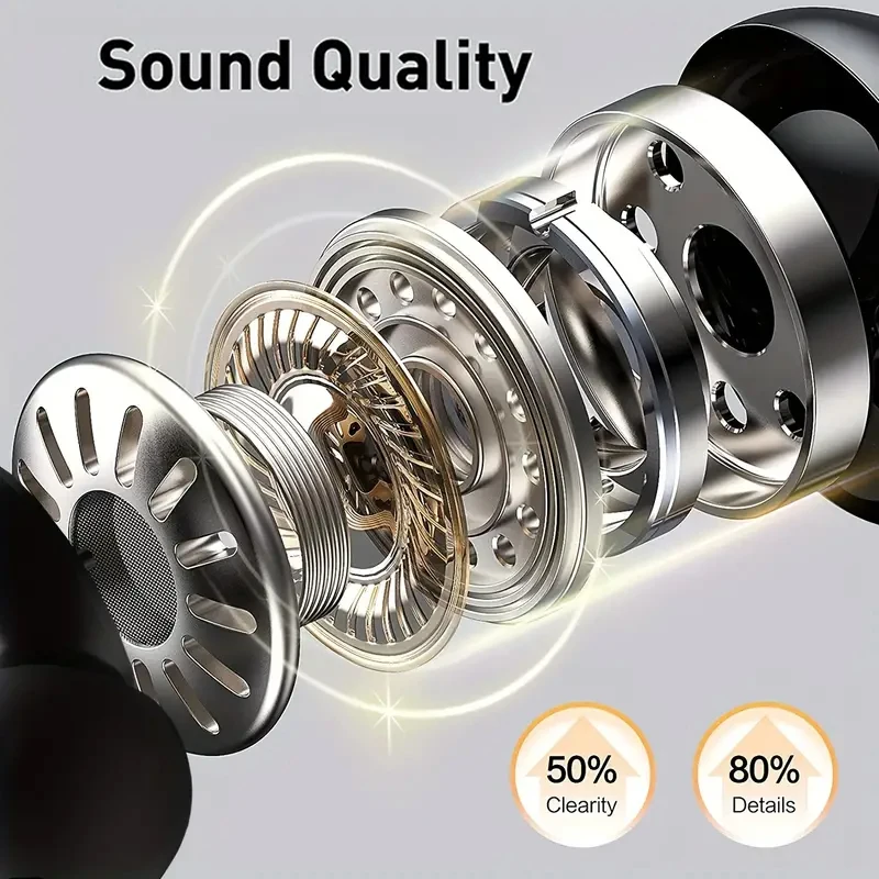 Lifebee True Wireless Earbuds With Mic, TWS Open-Ear Headphones With ENC Noise Cancelling Mic, Sport Earhook Headset