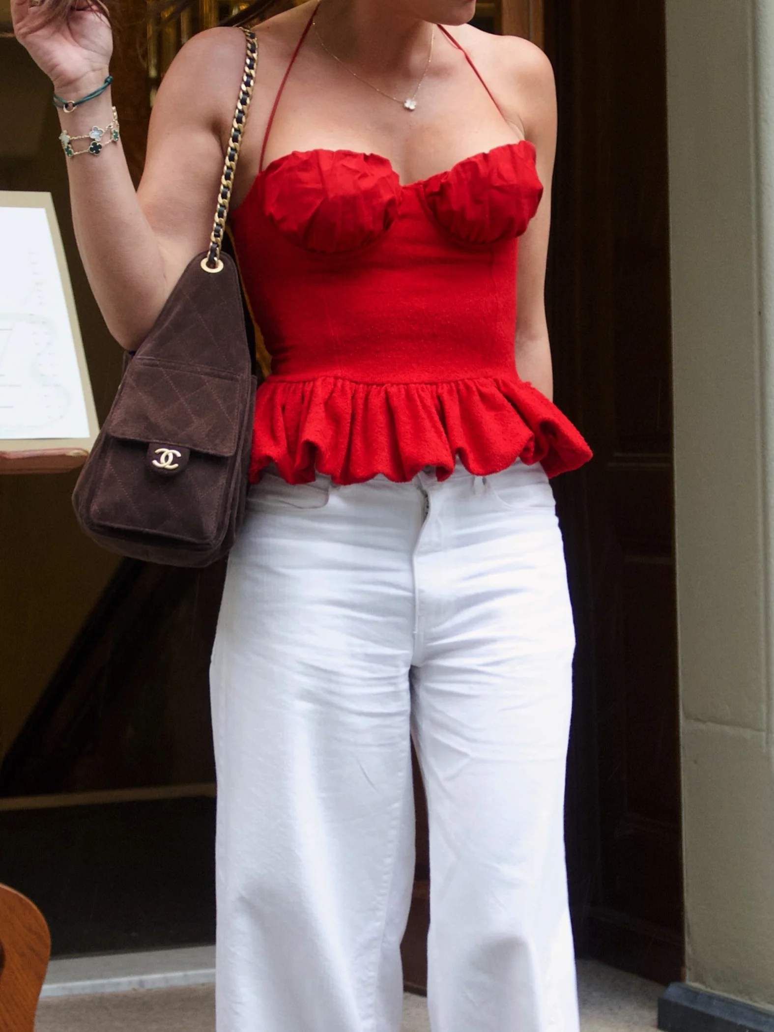 Sexy Halter Corset Top Women Underwire Ruched Bustier Camisole Red Peplum Ruffle Hem Tank Tops Summer Party Clubwear Vest