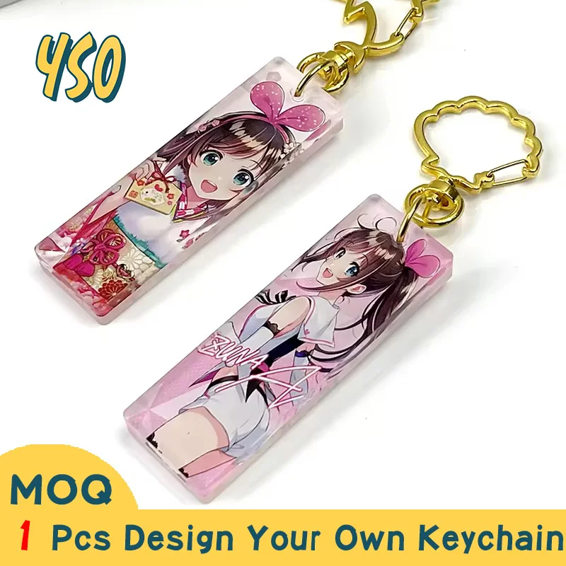 

YSO CNC Diamond Cut Wholesale Cartoon Cute Animation Hot Sale Acrylic Custom Key Chain 8mm Thick Charms