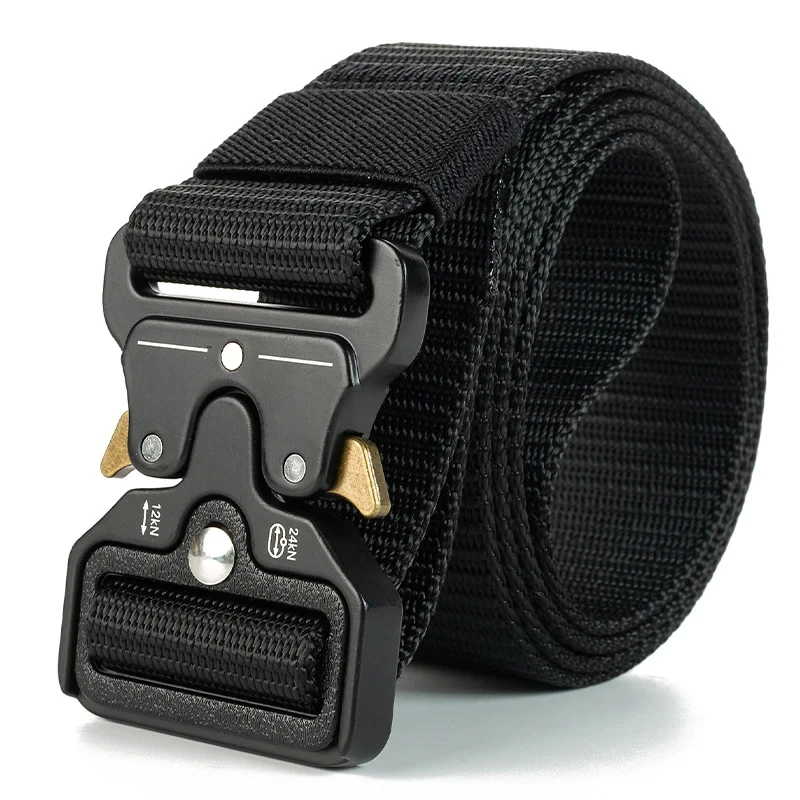 New Genuine tactical belt quick release outdoor military belt soft real nylon sports accessories men and women black belt