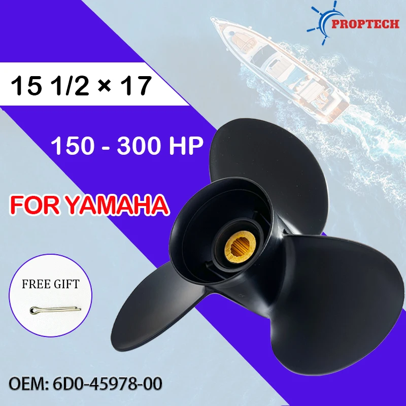 For Yamaha 150hp 160hp 170hp 180hp 190hp-300hp Outboard Propeller 15 1/2*17 Boat Motor Aluminum Alloy Screw 3 Blade 15 Spline