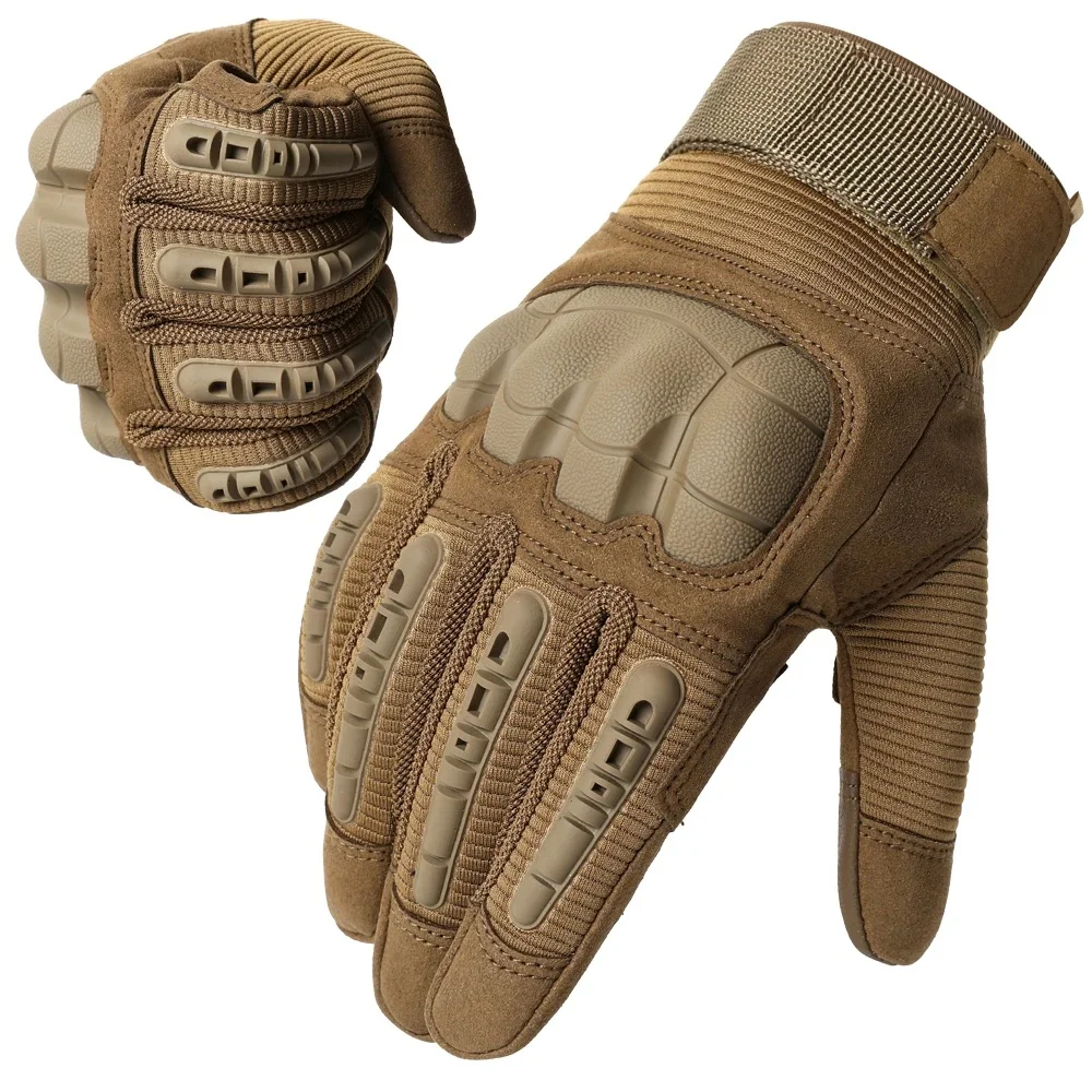 AliExpress NONE Touch Screen Tactical Full Finger Gloves Hard Rubber Paintball Airsoft Bicycle Combat Anti-skid Cycling Work Glove Men