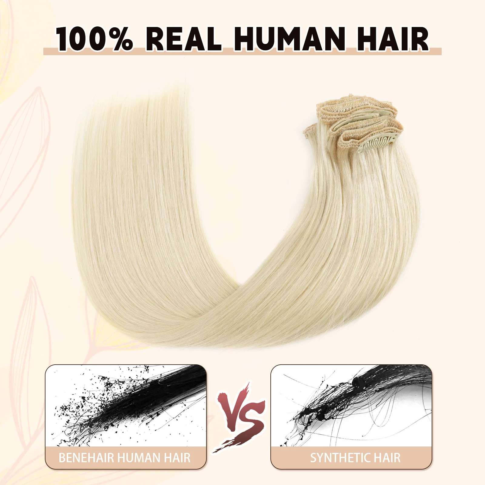 Sixstarhair 8 шт. 100% человеческие волосы Remy, заколки для наращивания волос, 70 г, 14 дюймов, клипсы, наращивание человеческих волос для женщин