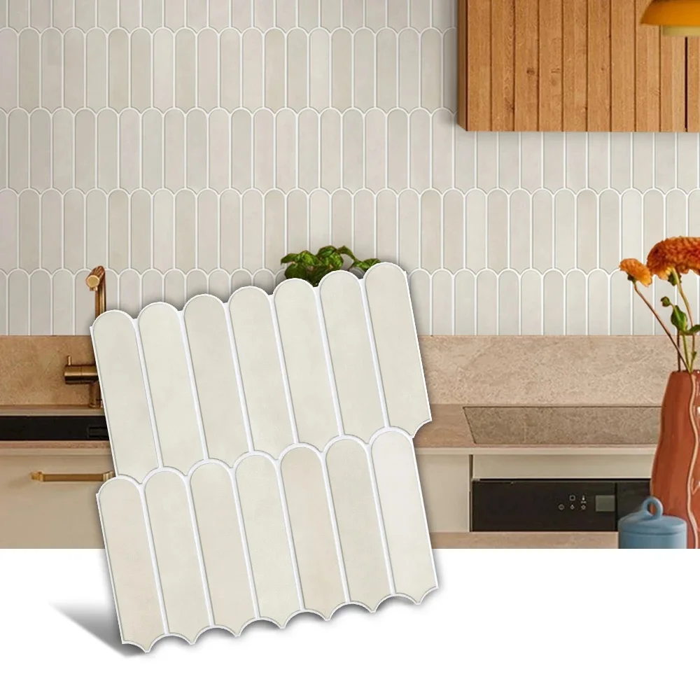 1/10 stuks 3D decoratieve tegelstickers, 3D visschubben texturen, mat 30 cm x 30 cm, water- en schimmelbestendig, voor keuken badkamer W - afbeelding 2