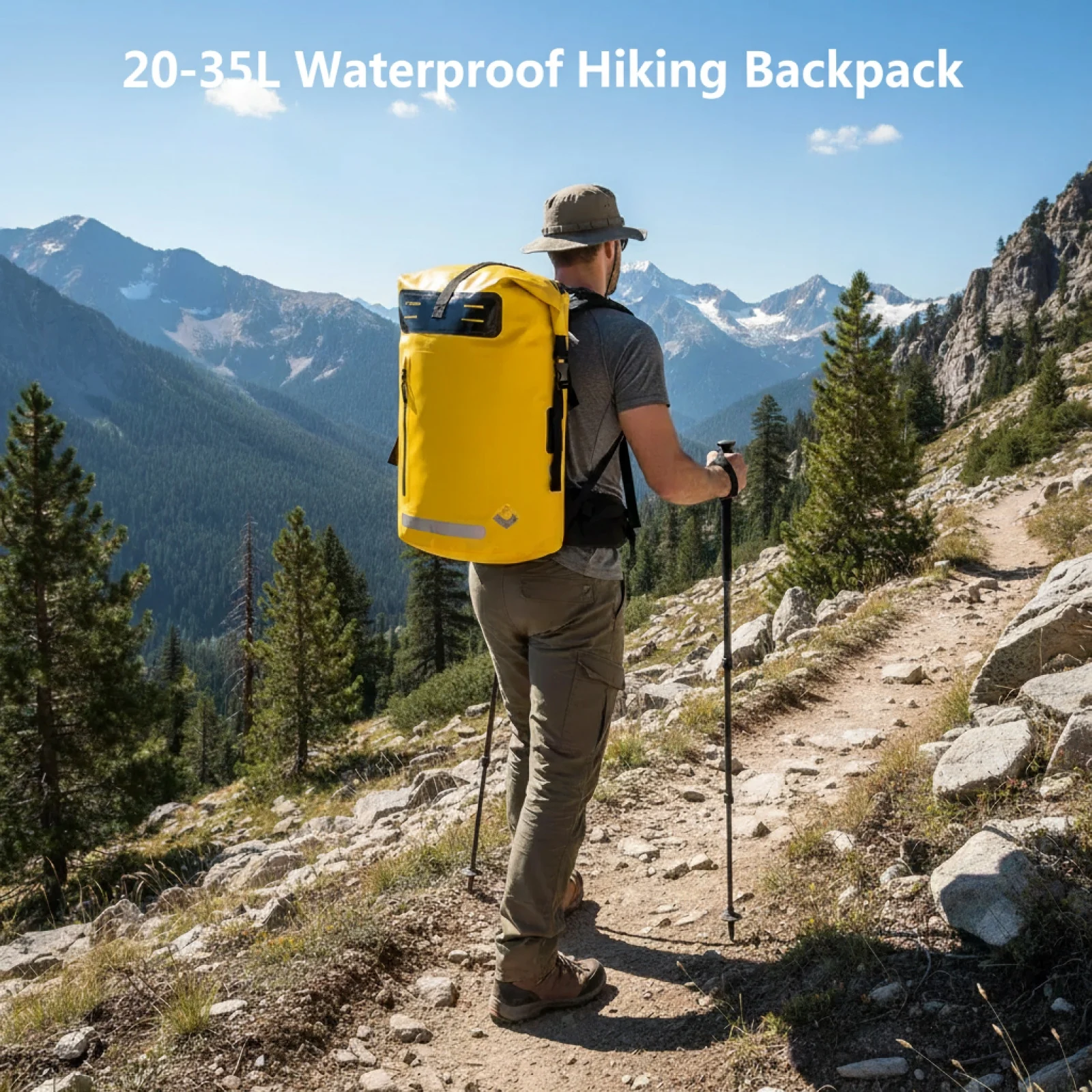 

Large Capacity 20-35L Hiking Backpack PVC Waterproof Camping Essentials Bag Wet Dry Separation Bag for Outdoor Cycling Camping