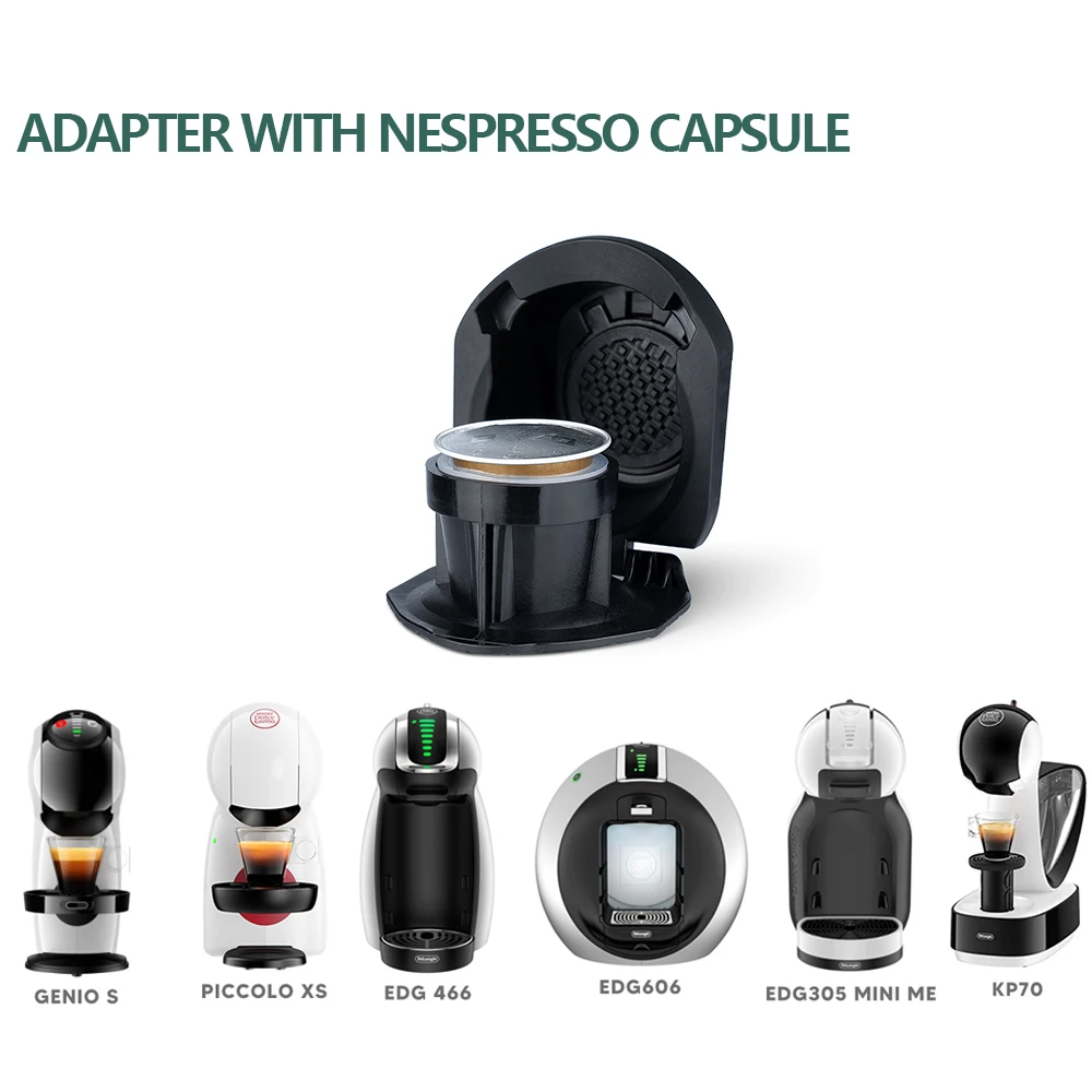 icafilas Dolce Gusto Adapter Coffee Capsule Nescafe Reusable Capsule Transfer To Nespresso Filter for Genio S / Piccolo XS