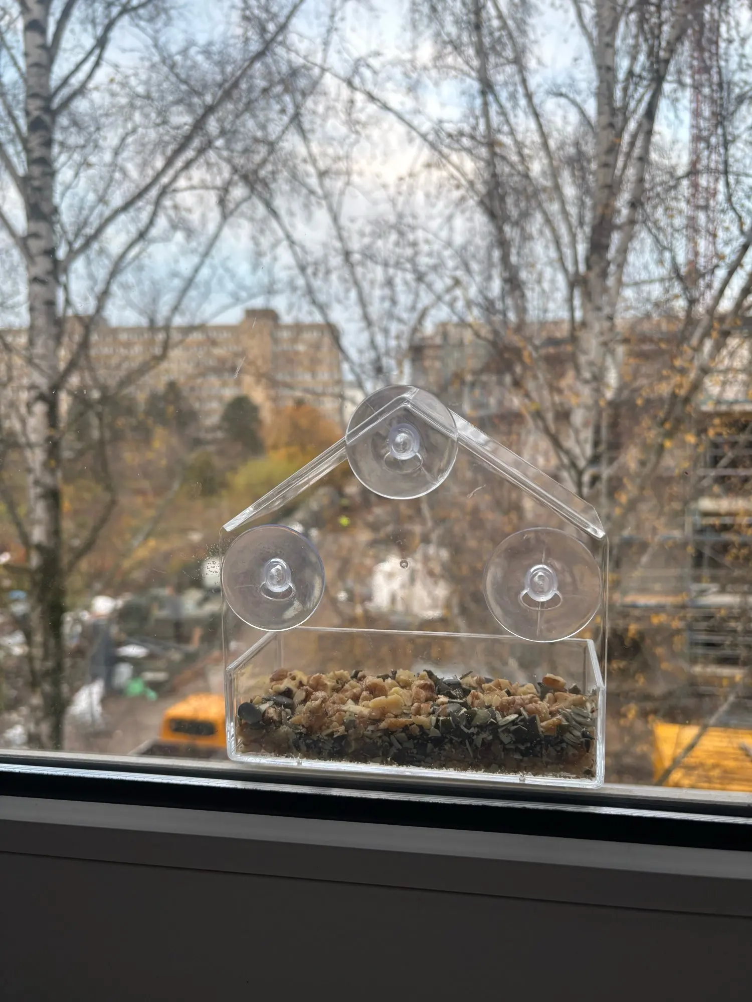 Bird Feeder Transparent House Type Feeding Cage With Suction Cup For Window Glass Hummingbird Outdoor Gazebo Bird Accessories photo review