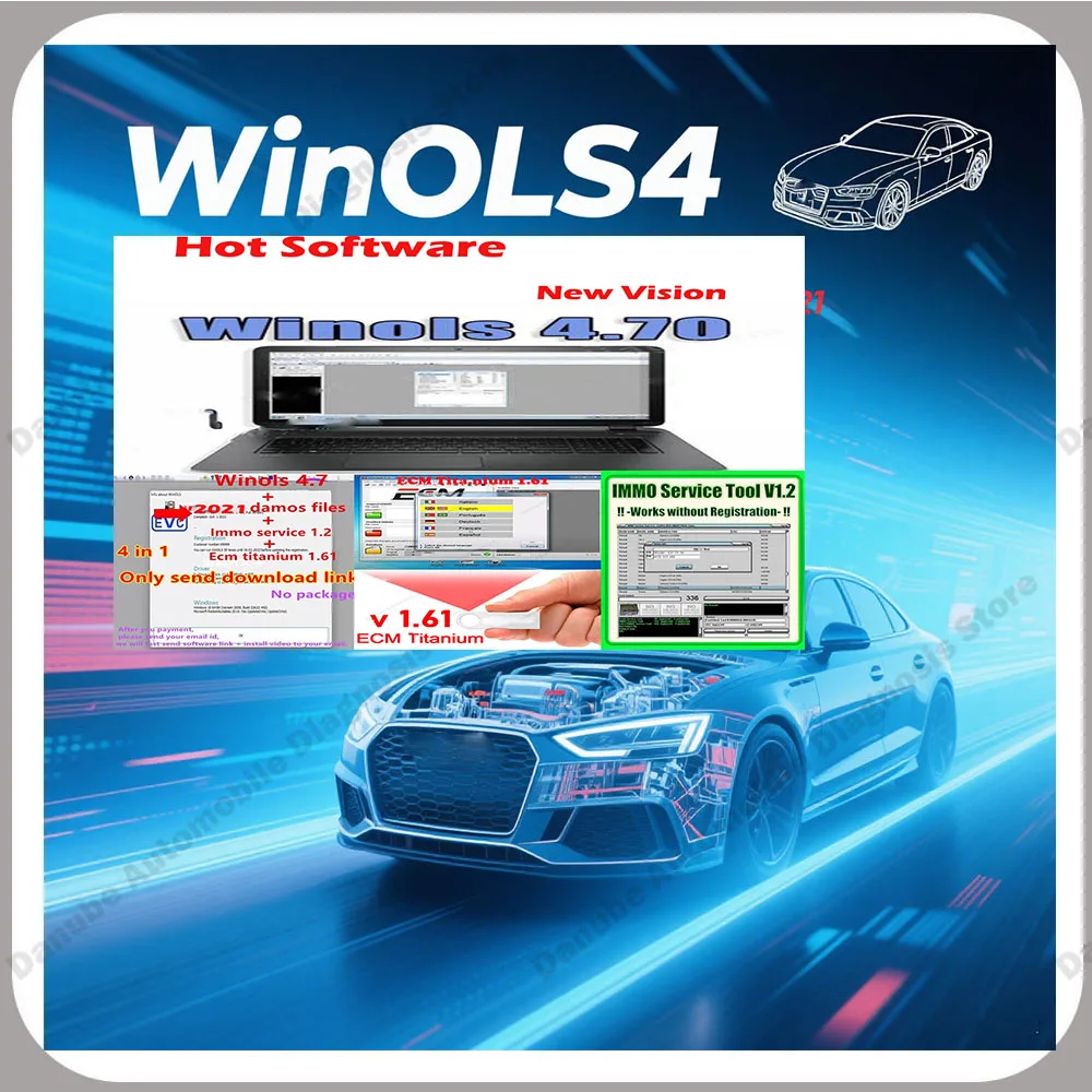 

WinOLS 4.7 Crack Original Install + IMMO SERVICE Tool V1.2 + Damos 2021 + ECM Titanium 1.61 Engine Control Unit Finder Maps Gift