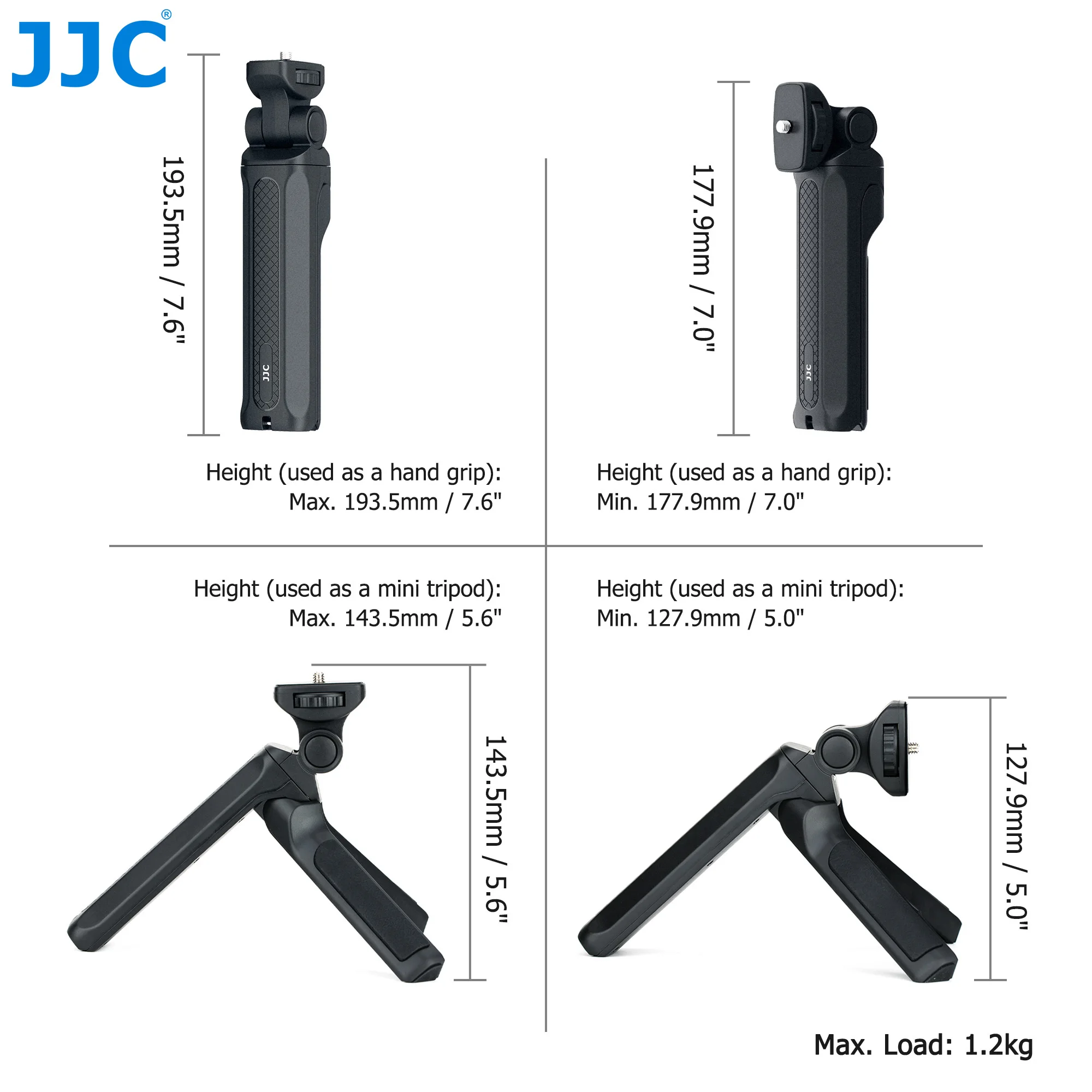 JJC Shooting Grip Tripod Compact Desktop Tripod with Full 360° Pan Range For Vlog Selfie live Streaming Vlogging Accessories