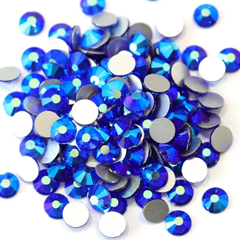Sapphire AB Champagne AB SS16 SS20 Crystal Glass Flatback Rhinestones For Nails Makeup Bags Shoes Clothes Decoration DIY