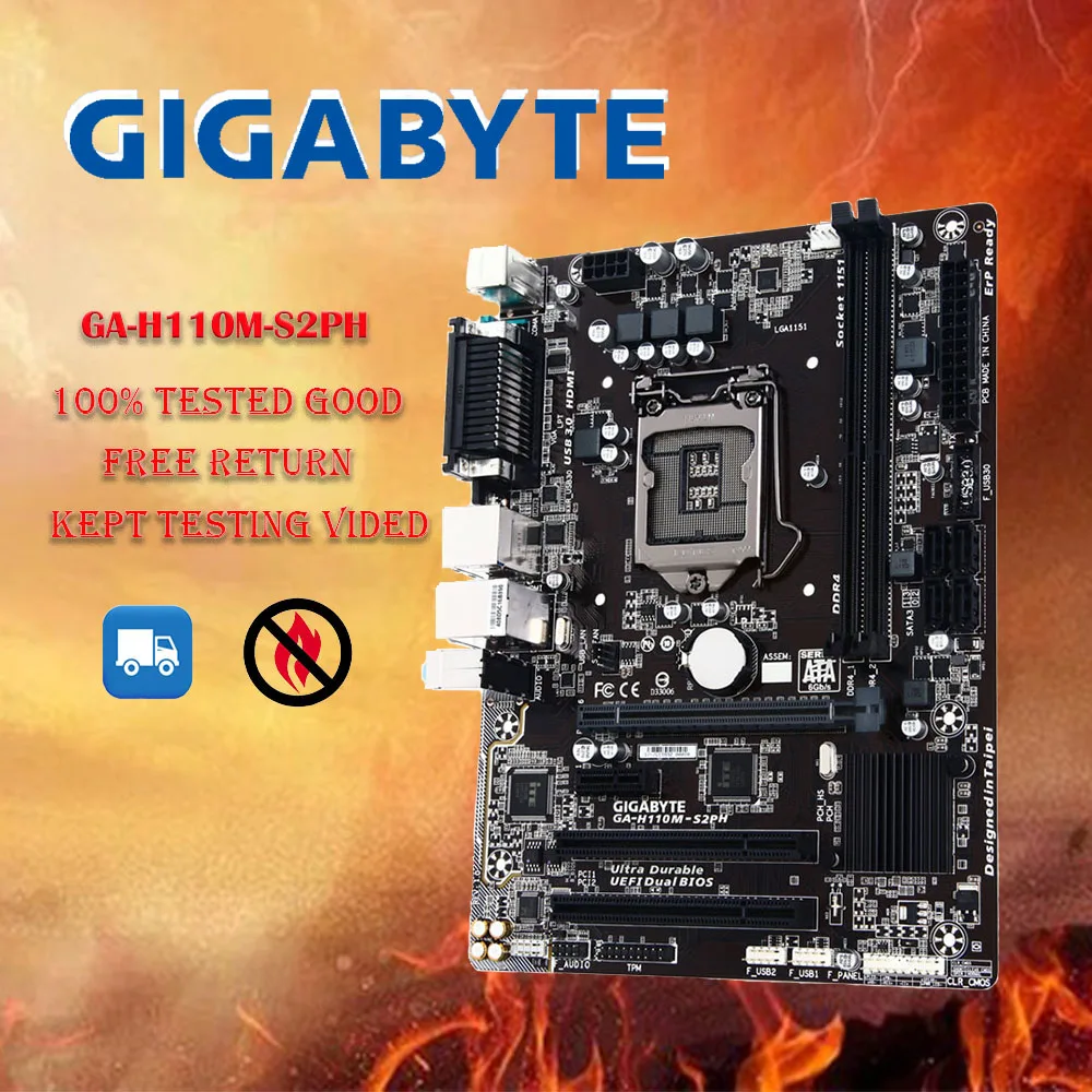 

New Gigabyte GA-H110M-S2PH Socket LGA 1151 Motherboard