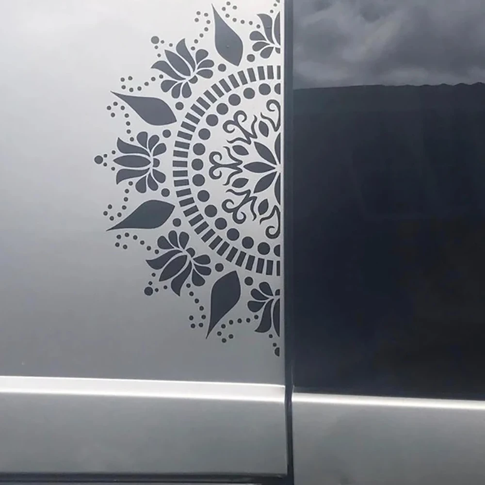 Mandala Car Decal Vinyl Stickers Windows Hood Decals Lotus Flower Decorative Ornament Vinyl Accessories Waterproof Parts view 3