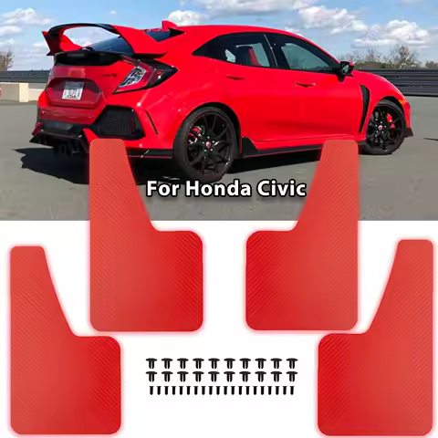 Red Mudguards For Honda Civic Type R Type-R Type-S GX Mugen Si EK9 EP3 FD2 FN2 RR RC GT FK2 FK8 Carbon Fiber effect Car Mud Flap