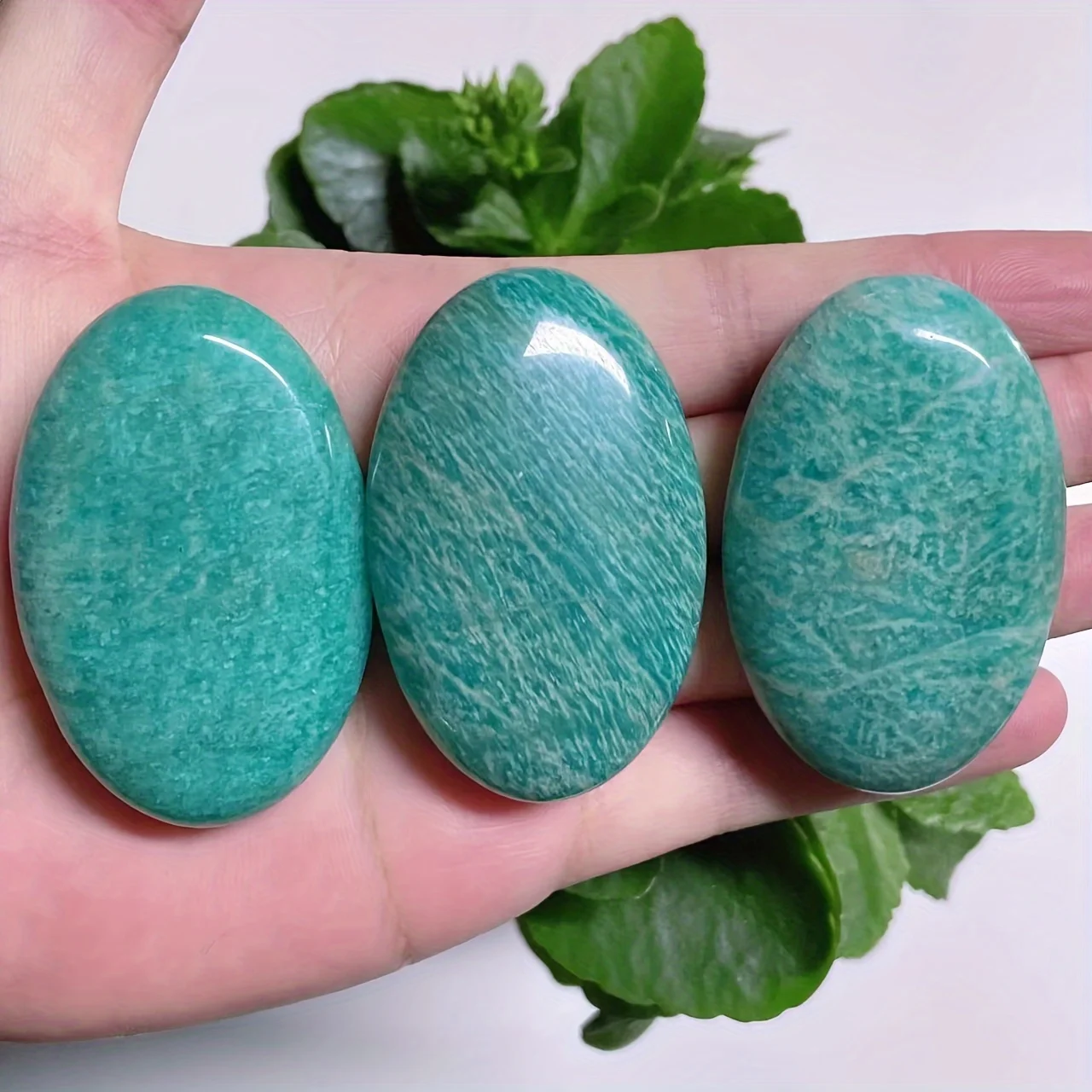 1PC Premium Amazonite Palm Stone - Natural Gemstone For Jewelry Making, Home & Party Decor Yoga Meditation Gift Halloween