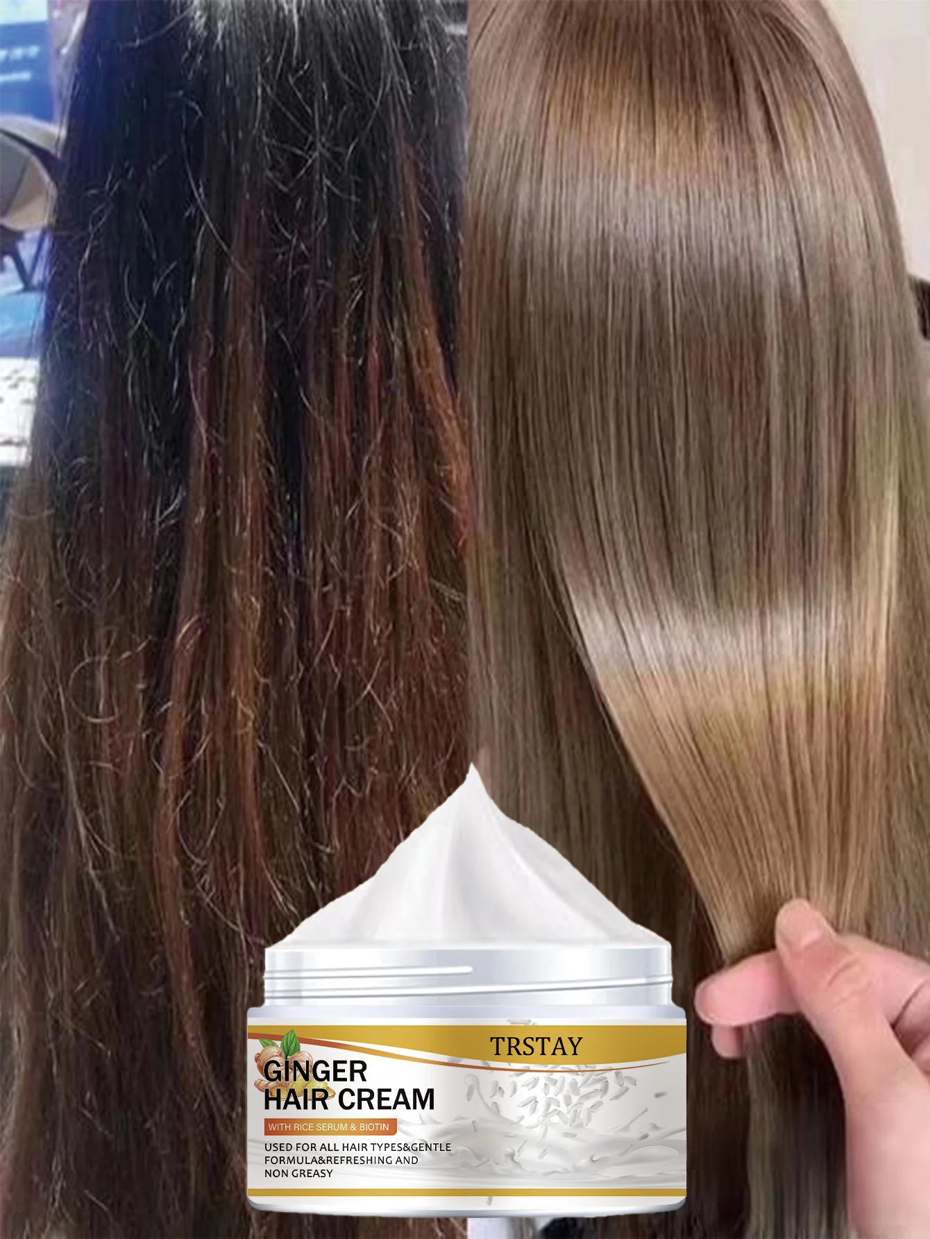 Hair Ginger Cream, Smooth Hair, Long Lasting Moisturizing Scalp, Five Specifications, Easy To Carry For Travel Hair Care Cream - Image 5