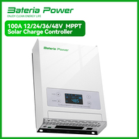 100A 12/24/36/48V MPPT Solar Charge Controller, BateriaPower 99.5% MPPT Efficiency Solar Panel Charge Regulator