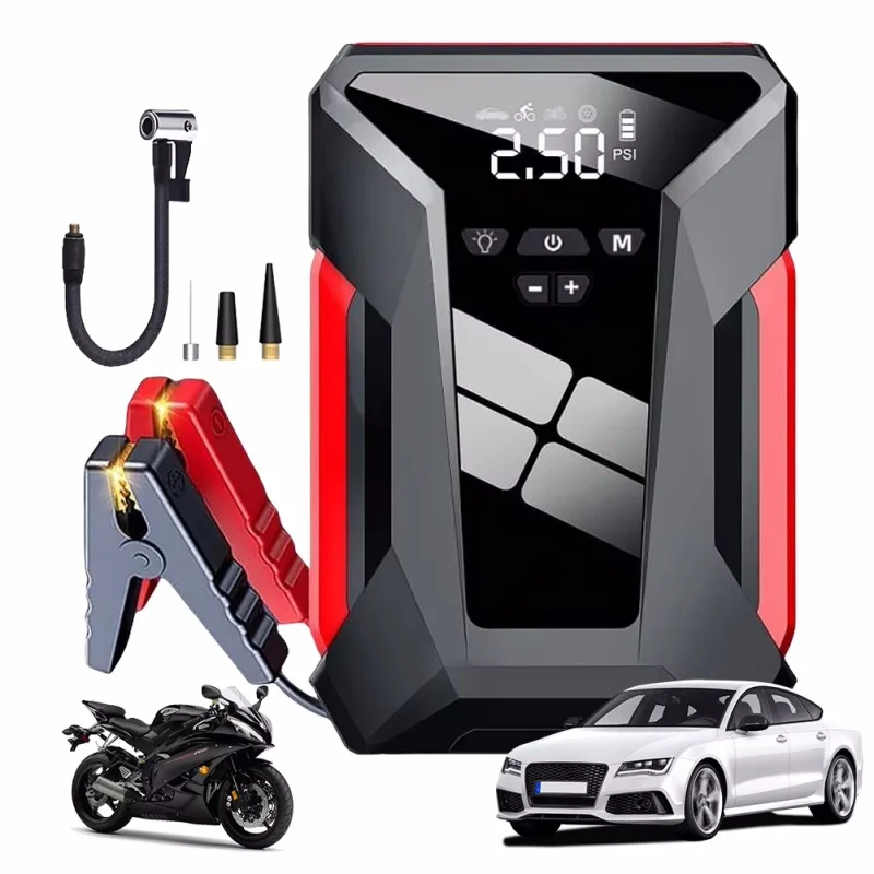 39800mAh Portable Car Starter 1600A Auto Tire Inflator Car Battery Portable Charger Lighting Air Compressor Auto Starting Device