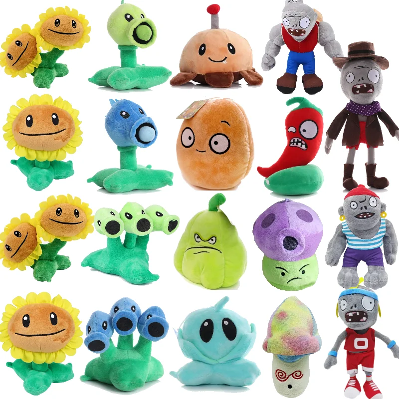 Plants vs Zombies Stuffed Toys Sunflower PeaShooter Gargantuar Newspaper Zombie Plush Doll Kids Toys Birthday Gifts For Children