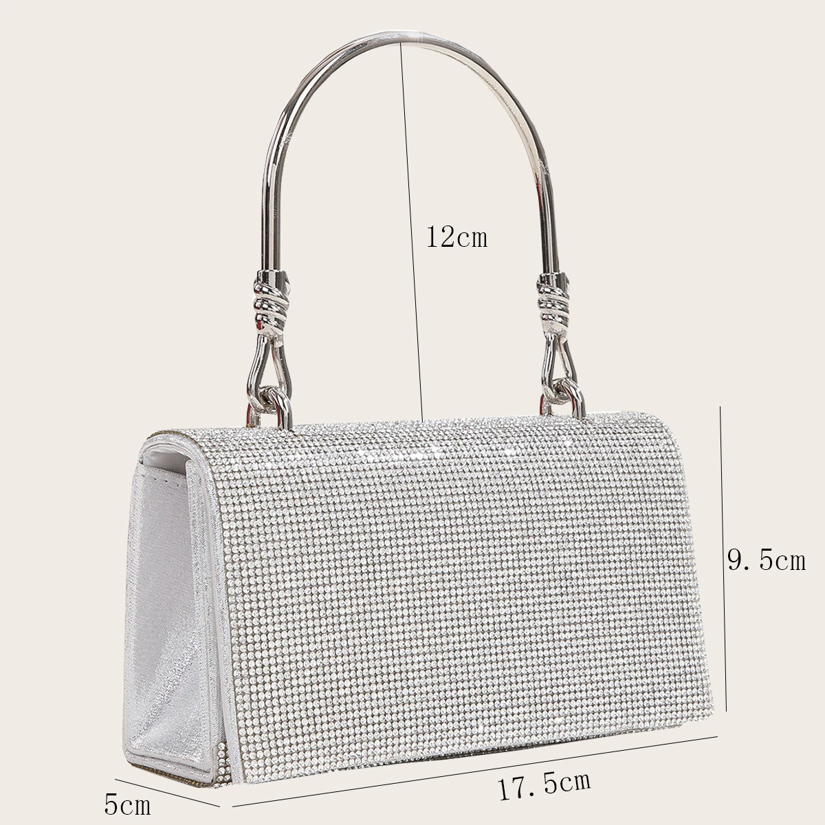 Evening Bag for Women Shiny Rhinestone Purse Party Prom Wedding Shoulder Handbag Elegant Dating Bag