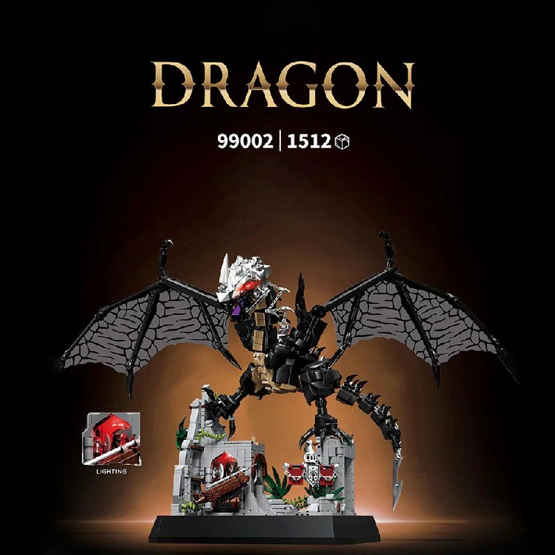 

1512 шт. монстр черный динозавр строительные блоки животное архитектура модульный строительный блок сборка модель комплект игрушки для взрослых подарки