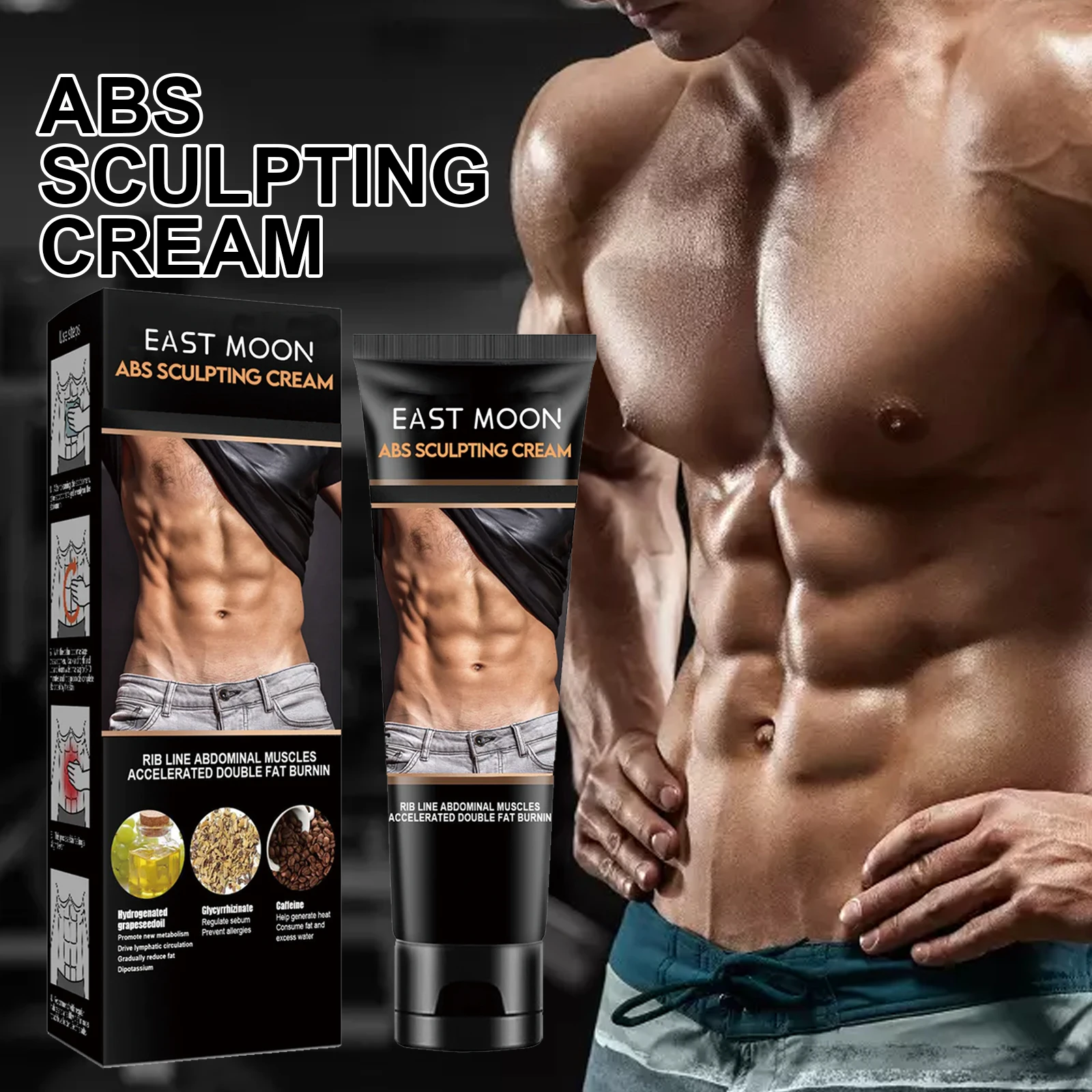 

East Moon 60g Muscle Activation Cream Men's Sports Strengthen Sculpting Abdominal Muscle Firm Body Men's Abdominal Shaping Cream