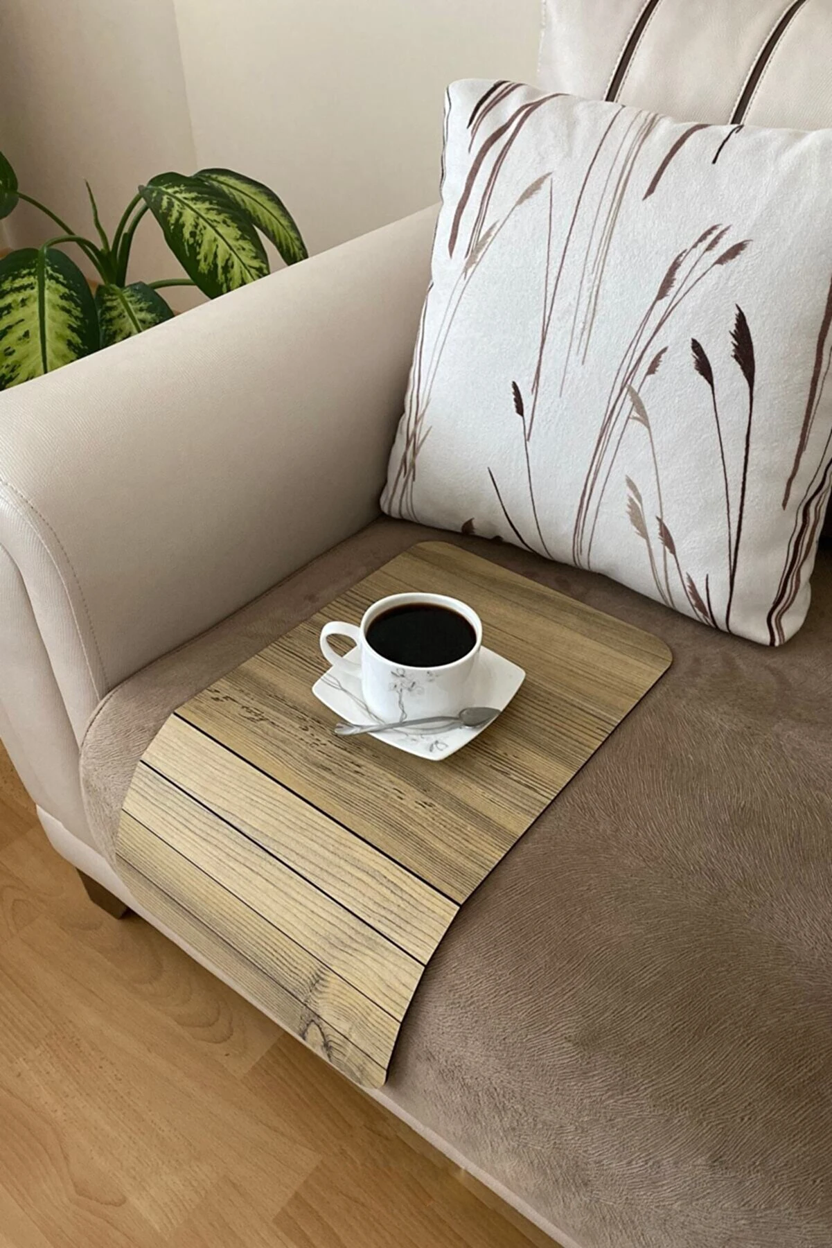 Sofa Tray Seat Edge Wooden Foldable Side Table Placemat Sofa Edge Portable 25x45 cm. Coffee tables for living room Bedside table