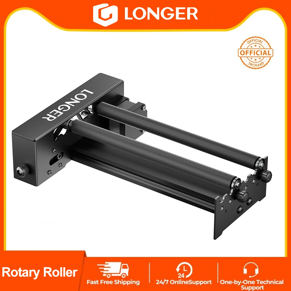 LONGER 360 ° Rodillo Giratorio Automático para Grabador Láser, Cortador, Marcador de Vidrio, Latas, Botellas, CNC, Herramienta de Precisión Ajustable para Bricolaje