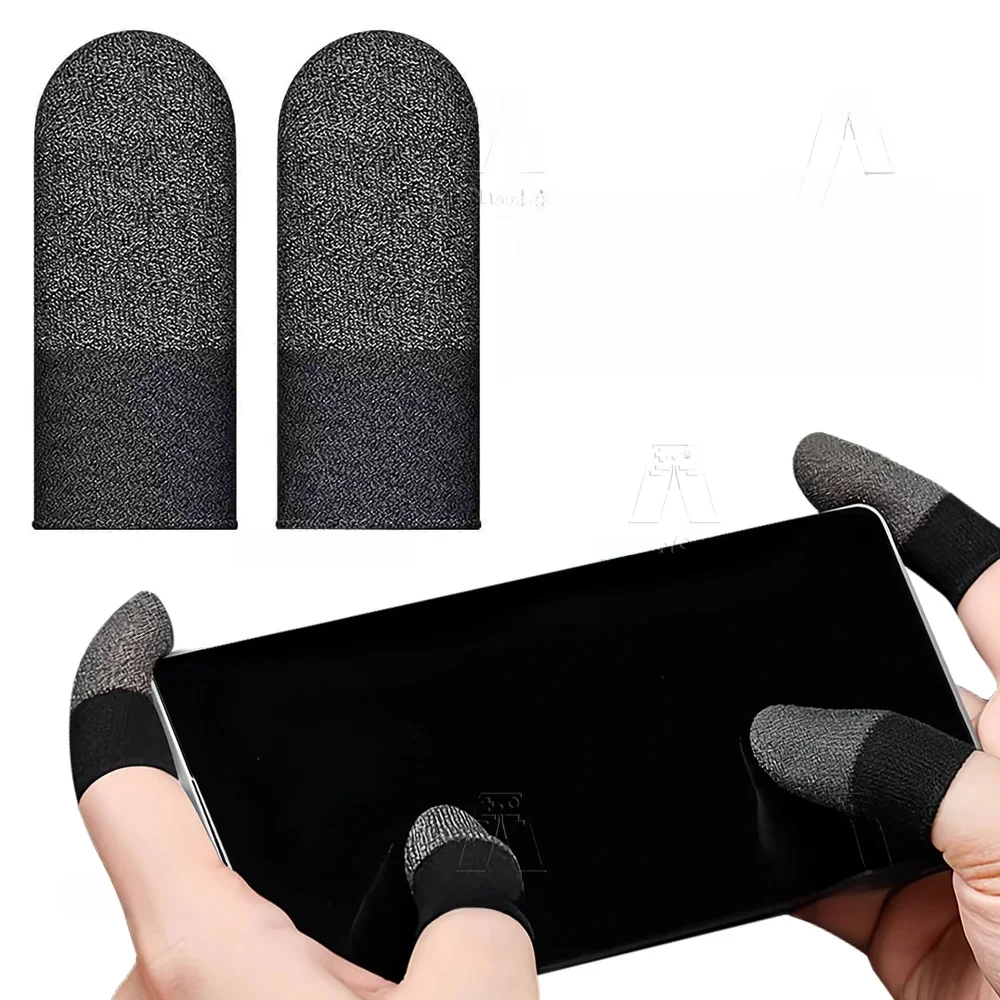 Manchon de doigt de jeu, 2 pièces, confortable, respirant, Points tactiles précises, haute qualité, pour écran tactile de jeu Mobile, gant du bout des doigts