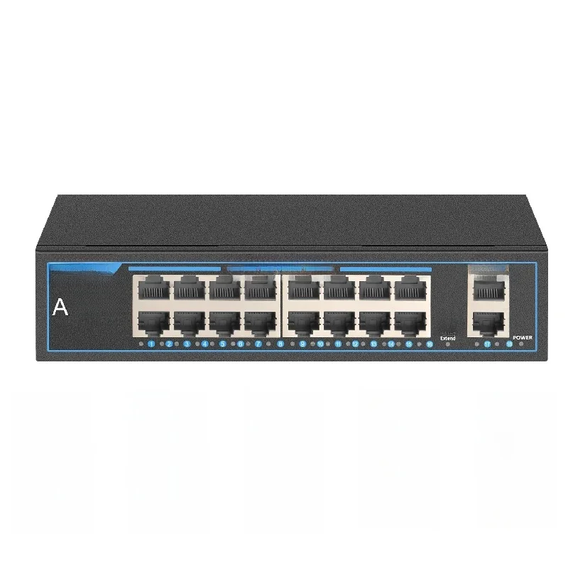 16-portowy przełącznik POE 100Mbps Ethernet, przełącznik sieciowy POE, hub RJ45, IEEE802.3af/at, do kamer IP, monitoringu wideo, bezprzewodowych punktów dostępu (AP) — zdjęcie produktu 7