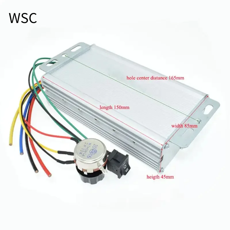 DC 12V-60V 70A 4000W DC Durable Motor PWM Speed ​​Regulator Brushed Controller for Electric Scooter Bicycle Portable Alternative