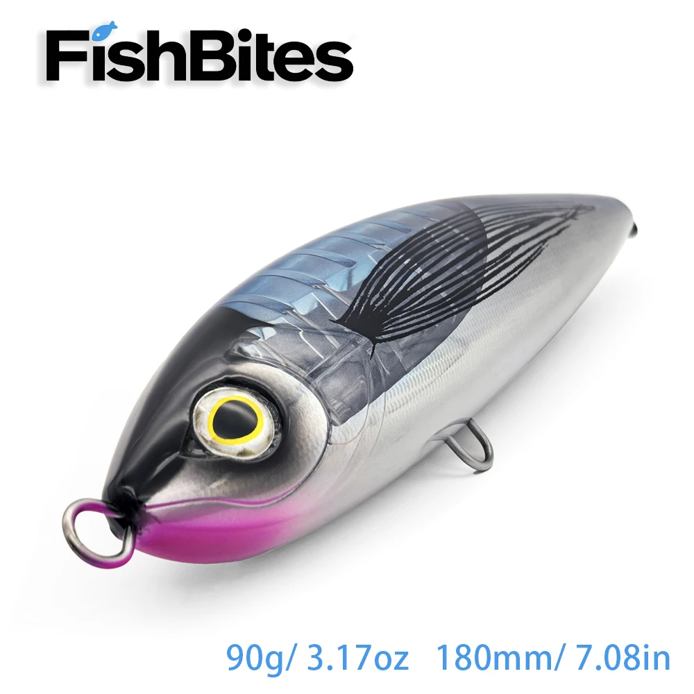 

Fishbites 180mm 90g Topwater Stickbait Pencil Lure GT Popper Sea Fishing Saltwater Hard Artificial Bait Flash Blade Tuna Trout