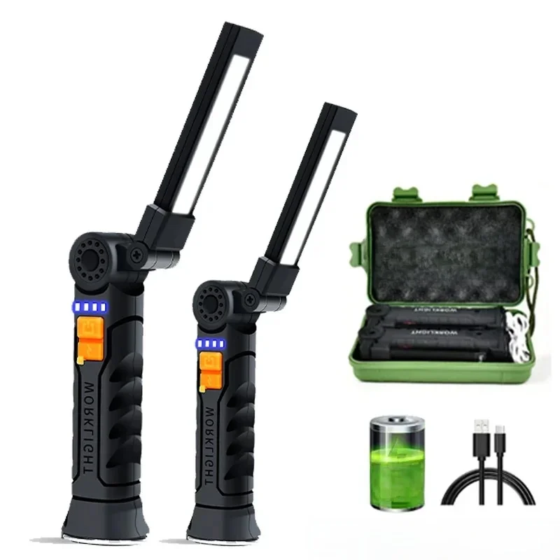 Nieuwe draagbare COB LED-zaklamp Magnetische lantaarn Hanglamp USB oplaadbare werklamp met ingebouwde batterij Campingzaklamp - afbeelding 2