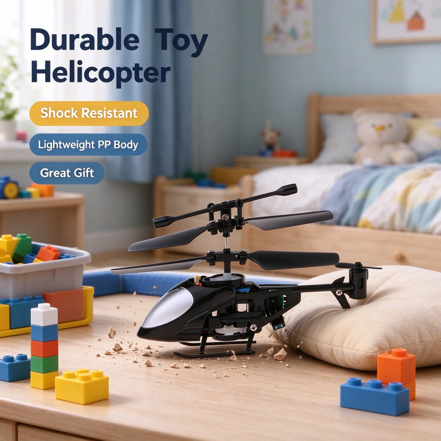 2 Channel Mini Alloy Micro Helicopter Toys Mini Infrared RC Cuspidal Aircraft with Model Airplane Propeller for Kids and Friends