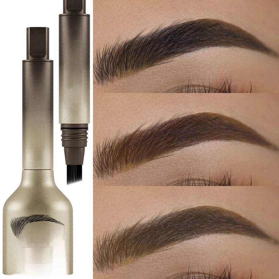 Crayon à sourcils 3D, Anti-taches, imperméable, longue durée, noir, marron, grande brosse, crème rehausseur de sourcils naturels sauvages