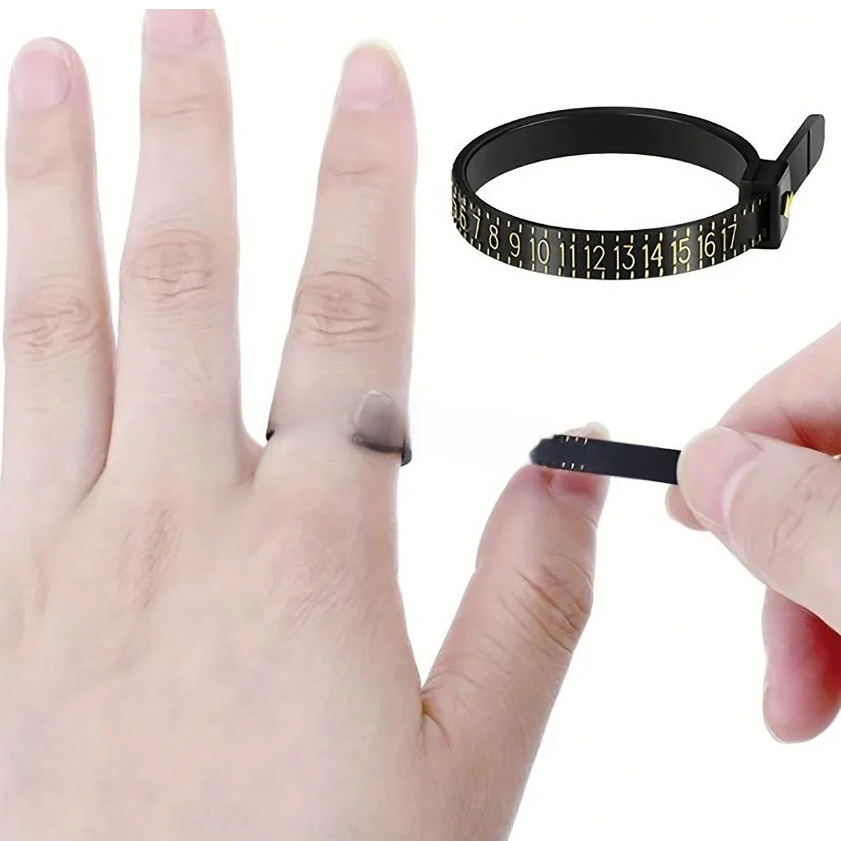 Outil de mesure de la taille de la bague, doigt mâle et femelle, 1 pièce