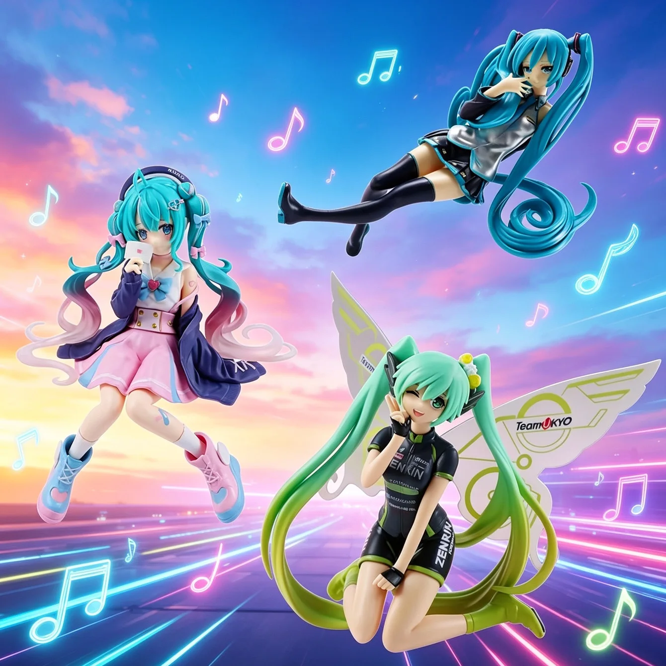 colecao-de-figuras-vocaloid-hatsune-miku-3-poses-e-trajes-diferentes-modelos-detalhados-pintados-para-exibicao-em-mesa-e-merchandising-para-fas