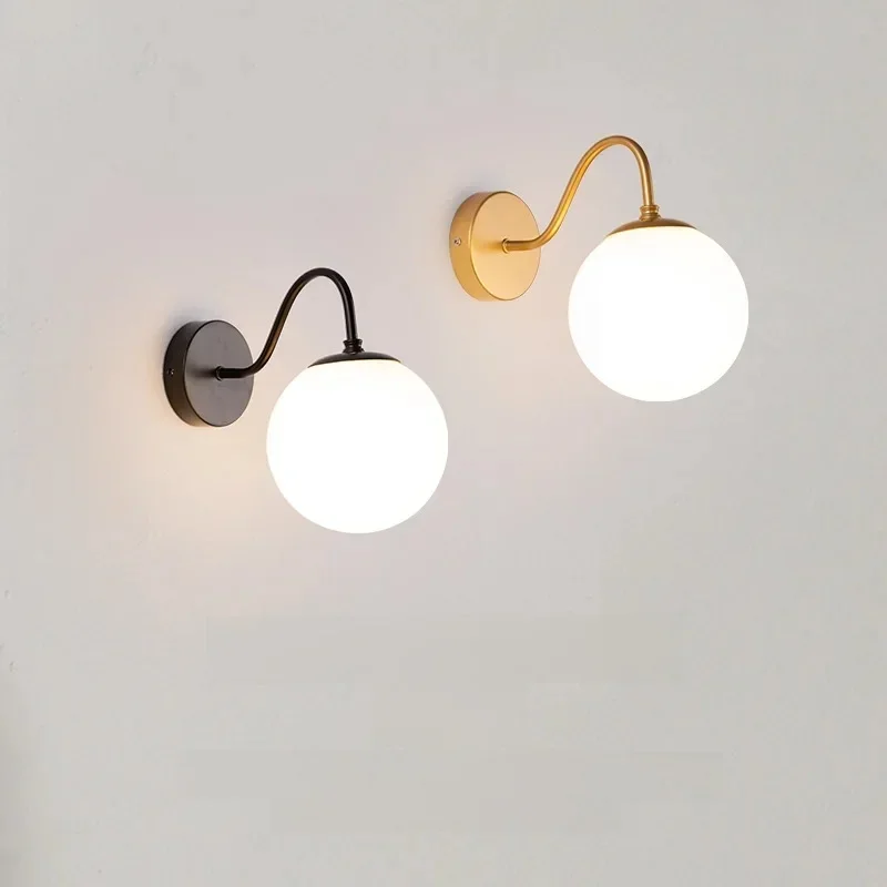 Applique murale LED moderne abat-jour en verre Ballight pour salon chambre chevet couloir allée décor à la maison applique murale en or luminaire