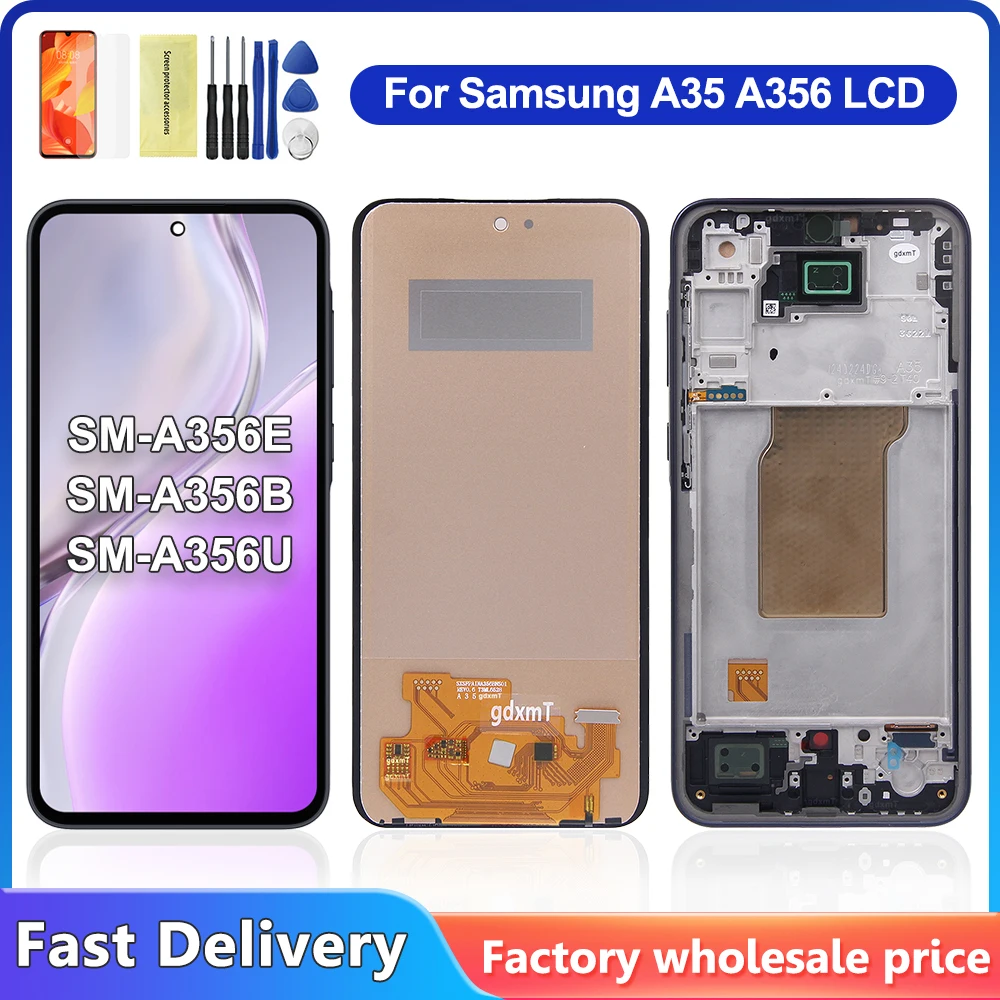 6.6\'\' Tested A35 5G Display With Frame Replace For Samsung A356 A356B A356E A356U Lcd Display Touch Screen Digitizer Assembly