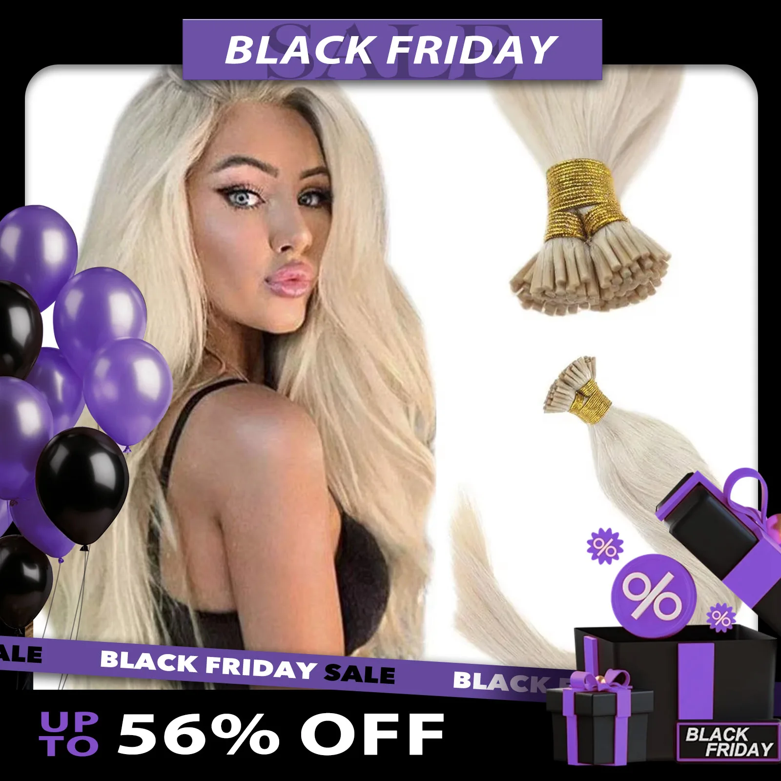 

LaaVoo Itip Hair Extensions Human Hair Keratin Fusion 0.8g/s Pure Color 40g&80g 100% Brazilian Human Hair Cold Fusion I Tip Hair