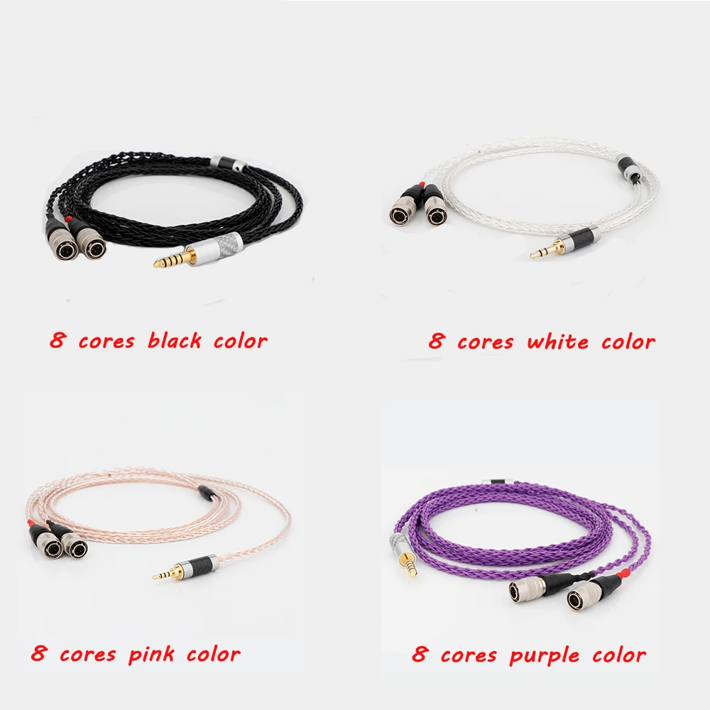 

8 Core Silver Plated OCC Copper Earphone Cable with 2.5mm 3.5mm XLR Balanced Headphone Connectors for Mr Speakers