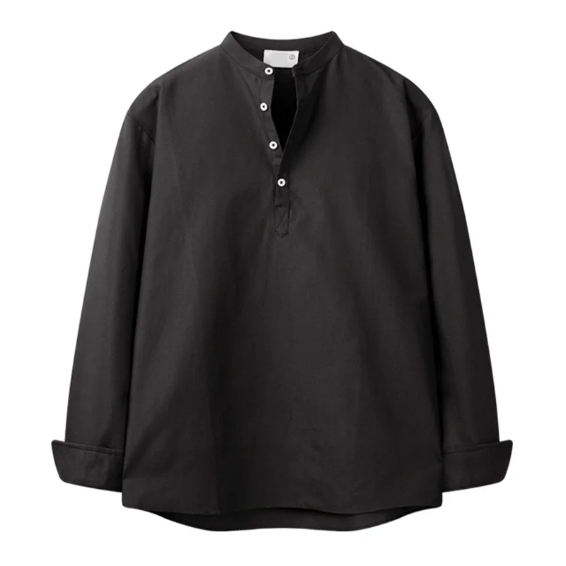 Camisa de manga comprida Henry Neck, Henry Neck, HA-1028, the1007, 6 cores