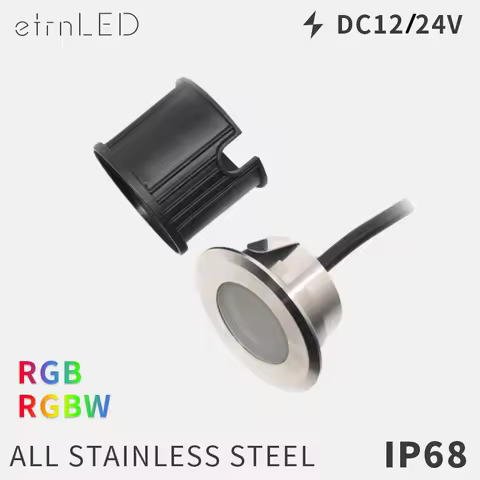 etrnLED RGB Led Underground Light Landscape Lighting Outdoor Ground Spot 12V 24V IP68 Waterproof Outside Garden Deck Pool Lamp