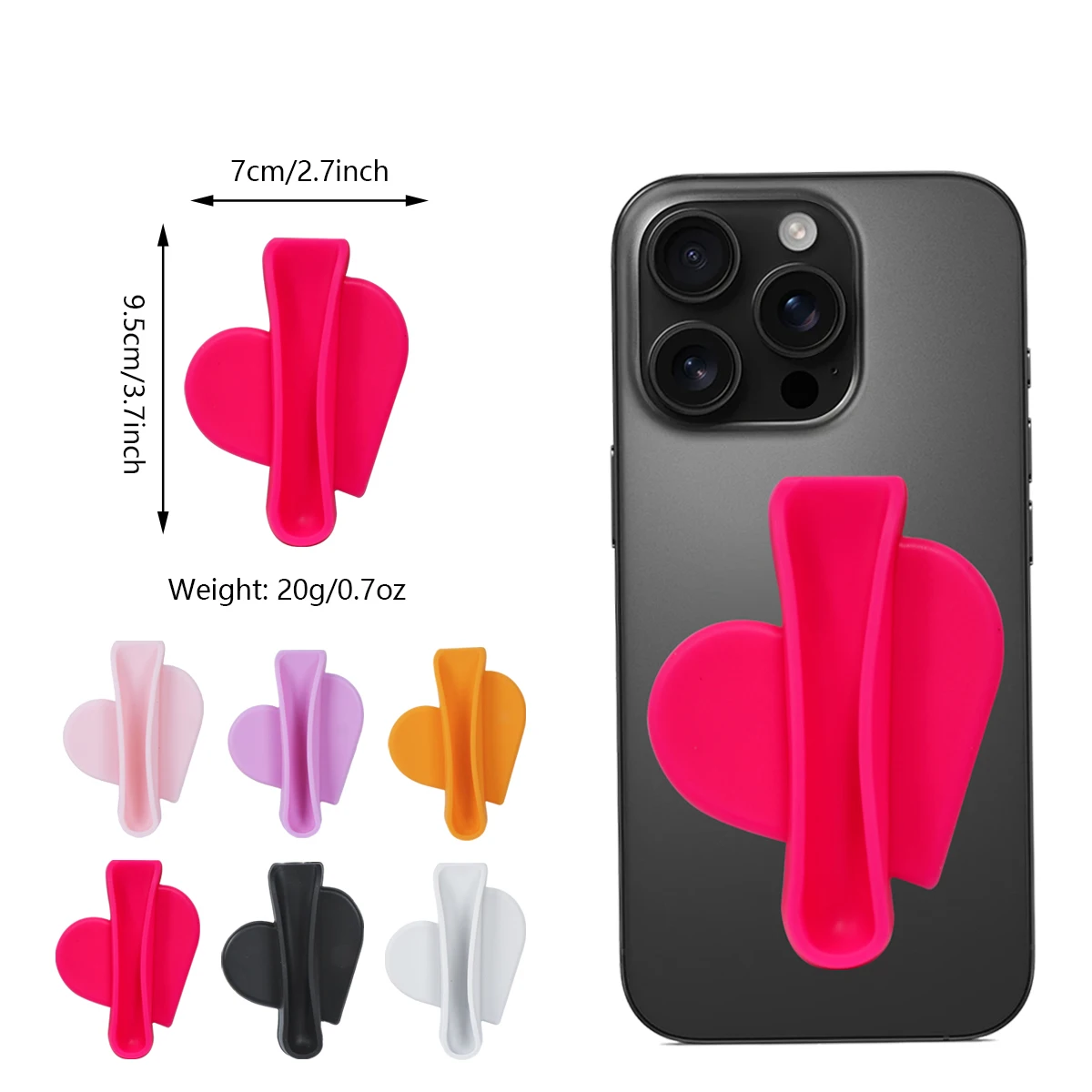 

Силиконовый чехол для телефона в виде блеска для губ, держатель для помады в форме сердца, самоклеящаяся силиконовая коробка для хранения блеска для губ, подходит для телефонов iPhone и Android.