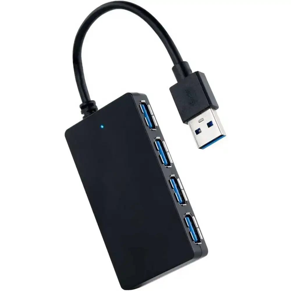 Nano 3.0 Hub Usb de 4 portas 3.0 fêmea, USB-A/M Preto 15cm