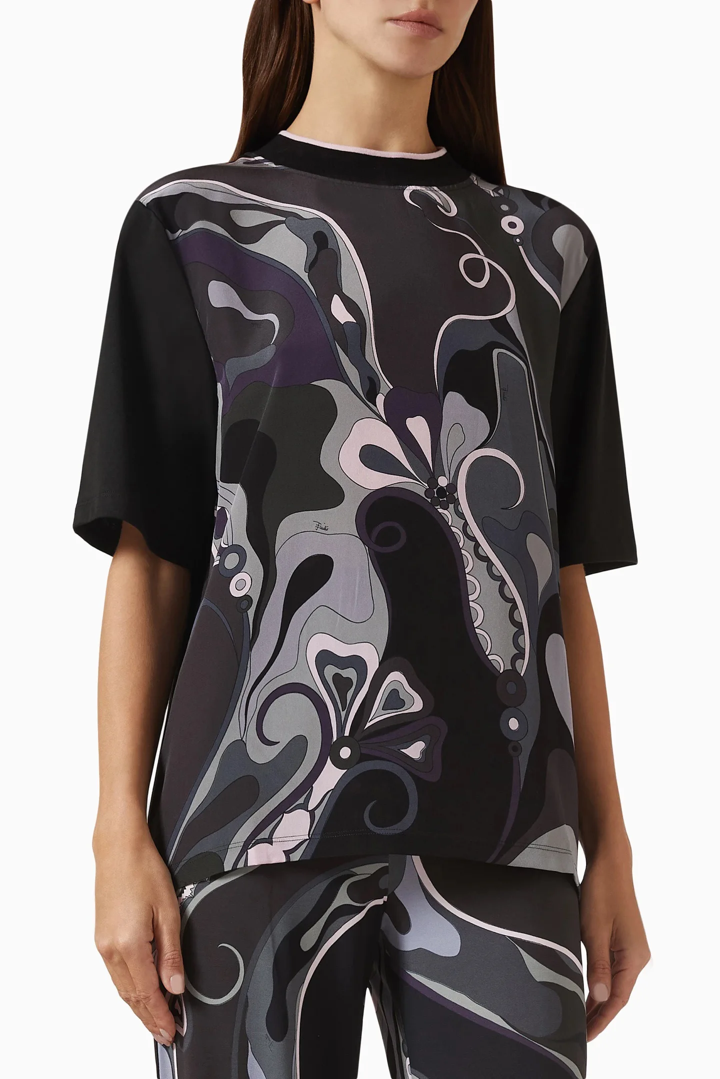 

Женская атласная футболка Puc Chic в стиле ретро с геометрическим принтом, с круглым вырезом, коротким рукавом, свободного кроя, уличная одежда, хлопок, повседневная, высокое качество